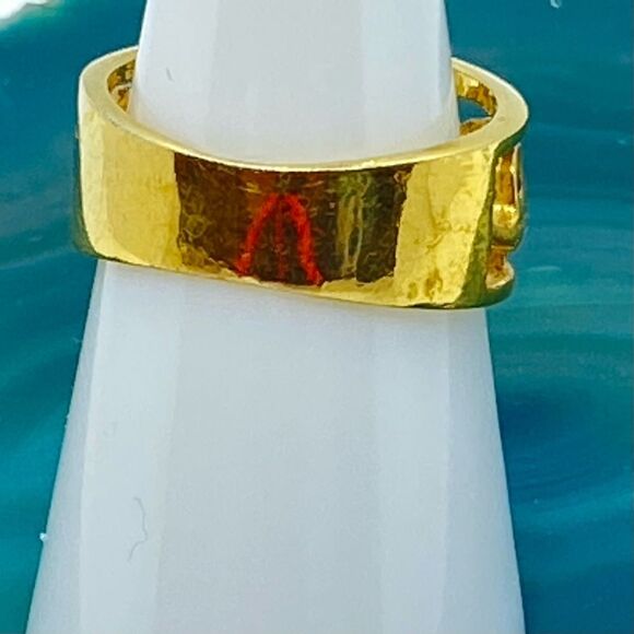 Geitz Elephant design 14K Gold Filled Filigree Band Ring CZ Stones size 7.5 - Picture 2 of 8